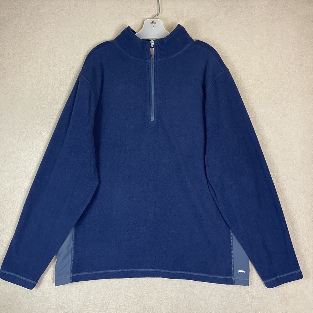 Alo Yoga Pullover Mens XXL Blue CoolFit 1/4 Zip Fleece Long Sleeve Regular Fit